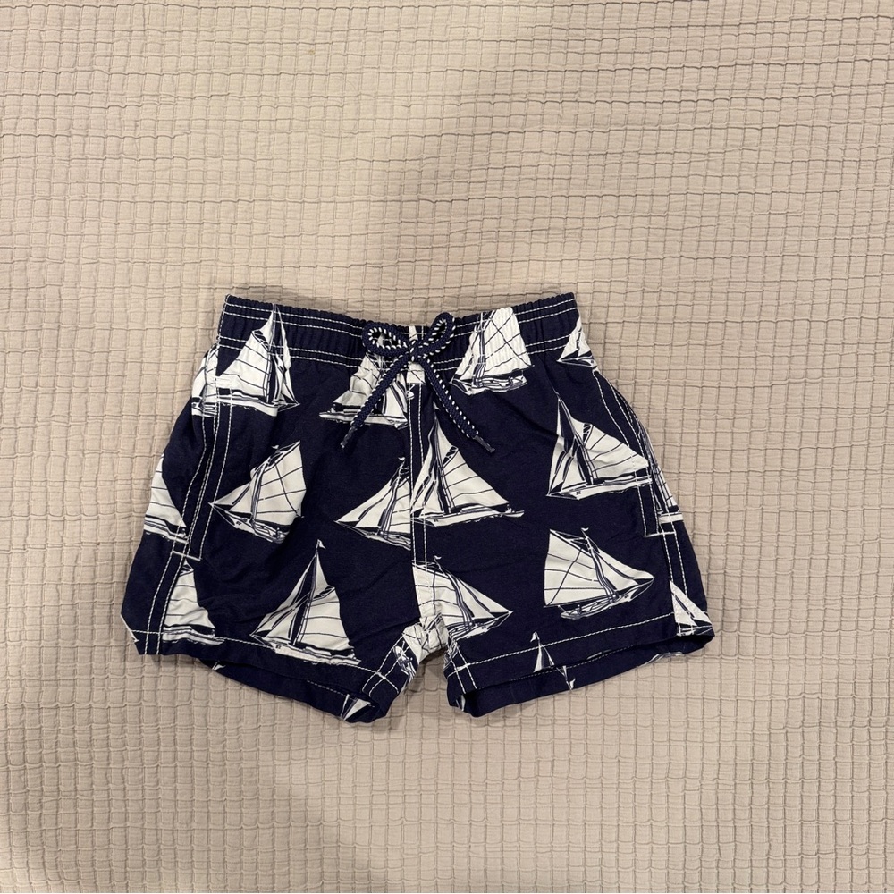Vilebrequin Boys Navy & White Swim Trunks - 2T